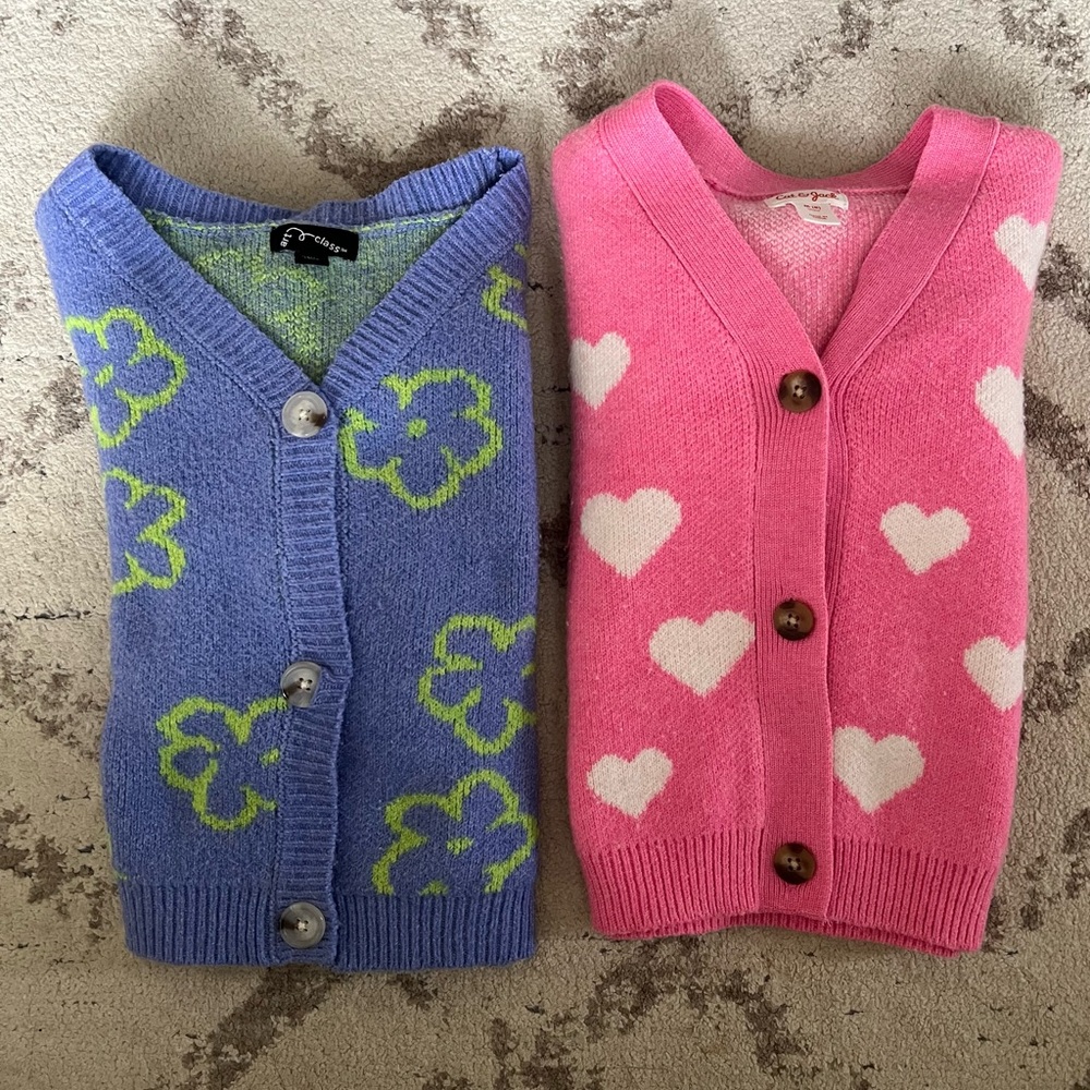 Art Class Blue and Cat and Jack Pink Kids Sweaters